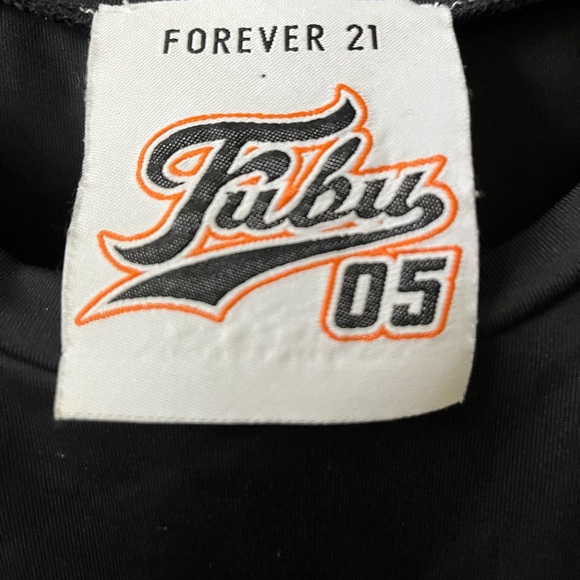Forever 21 Fubu Black Crop Top Large - Picture 3 of 5